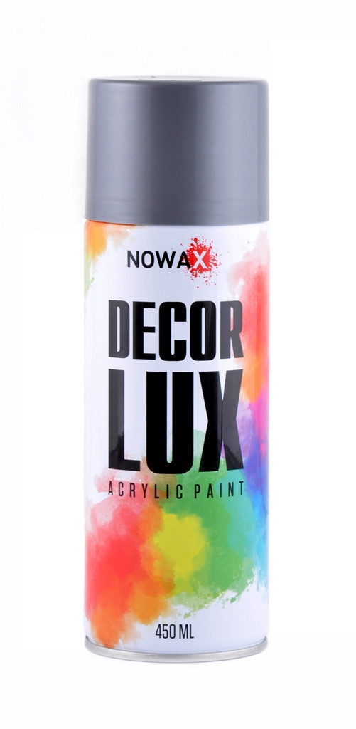 Акриловая краска серебристо-серая NOWAX Decor Lux (аэрозоль 450мл.) NX48016 - фото 1 - id-p386152165