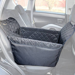 Автогамак Трансформер для Собак Elegant Black 1/3 заднього сидіння 45х145см