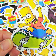 Набір вінілових наклейок стикерів Сімпсони Simpson No1 стикербомбінг на авто телефон ноутбук стіну 50 шт., фото 6