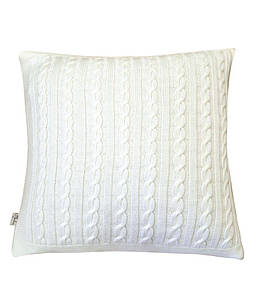 В'язана наволочка коси SOFT молочна 45х45см