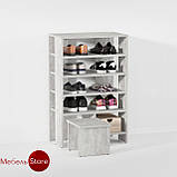 Тумба для взуття з табуреткою, взуттєва полка G0078, фото 5