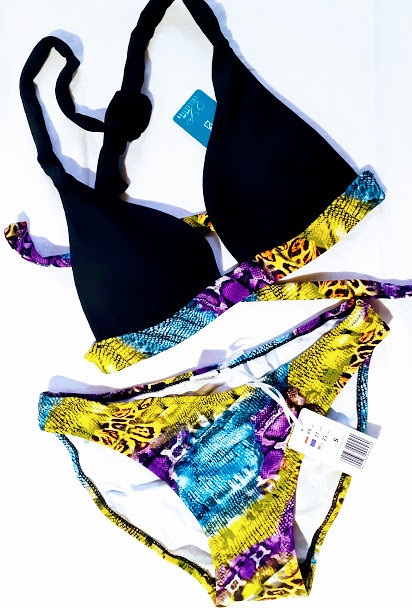 Купальник якісний роздільний ESOTIQ Польща розмір С -М чорний кольоровий 44 46, фото 1