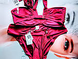 Купальник роздільний бордовий із камінням М Esotiq (Польща) стразами, фото 3
