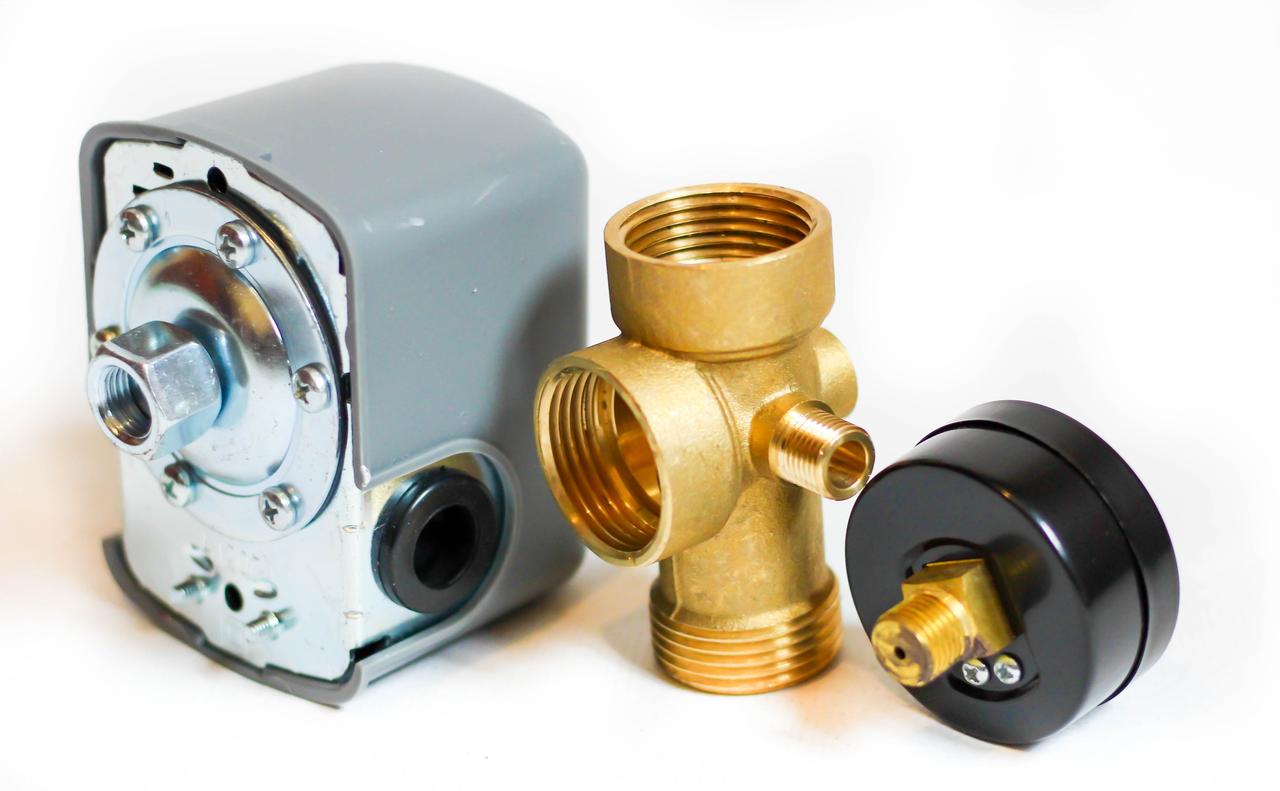 Комплект автоматики Euroaqua SK-2A: реле, п’ятерник, манометр 6 Атм, фото 1