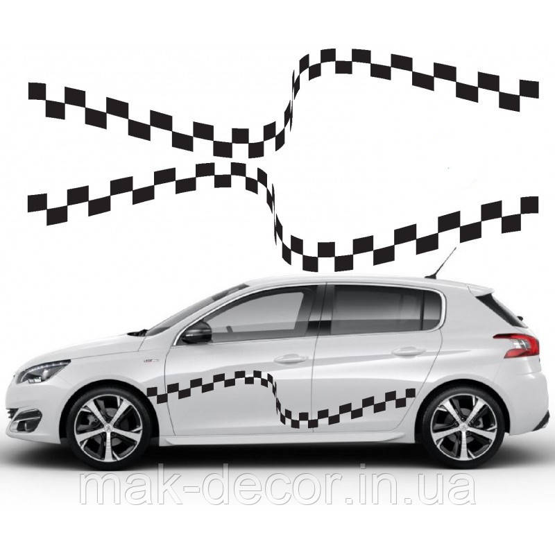 Вінілові наклейки на авто " Смуги 039 " 40х200 см х 2 шт