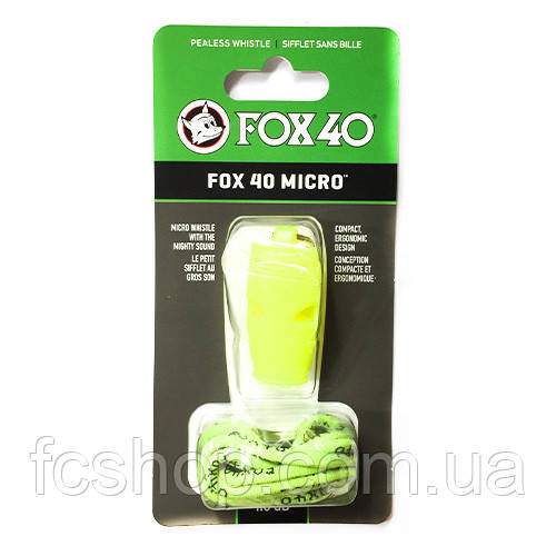 Свисток FOX 40 Original Whistle Micro Safety 9513-1308, Салатовий, Розмір (EU) — 1SIZE, фото 1