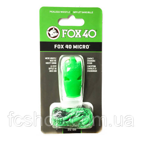 Свисток FOX 40 Original Whistle Micro Safety 9513-1408, Зелений, Розмір (EU) — 1SIZE