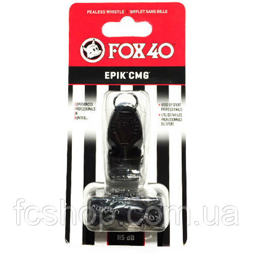 Свисток зі шнурком на руку FOX 40 Original Whistle Epik CMG Official 8808-0008, Чорний, Розмір (EU) — 1SIZE