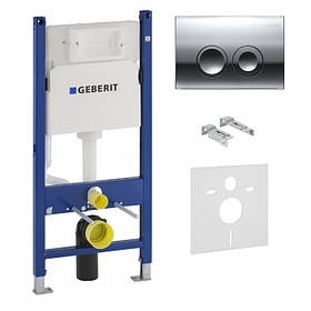 Інсталяція для підвісного унітаза GEBERIT DUOFIX H112 з вбудованим бачком UP100(12 см) з клавішею Delta 21