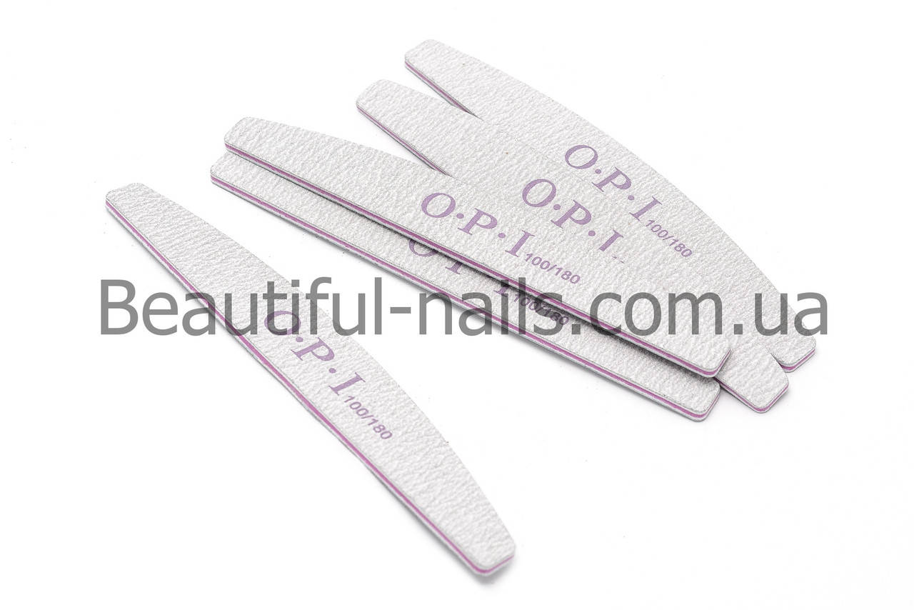 

Пилка для ногтей OPI 100/180, полукруг, серая