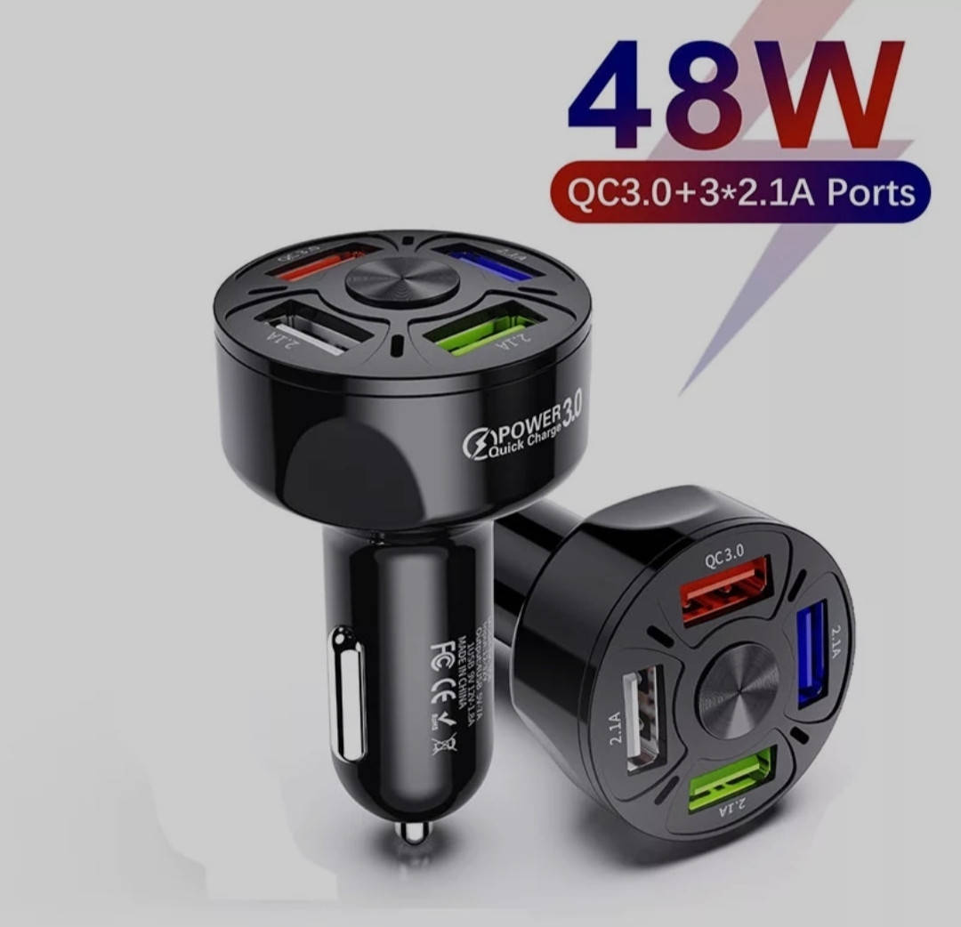 

Зарядное устройство для телефона в автомобиль на 4 USB гнезда Pzoz 4 in 1 QC 3.0.