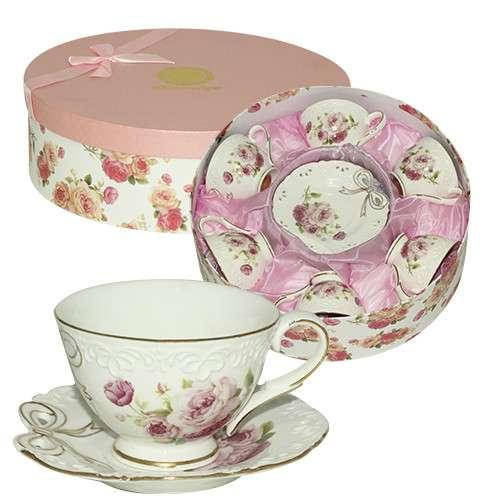 

Кофейный сервиз на 6 персон Бант цветной SNT 1789