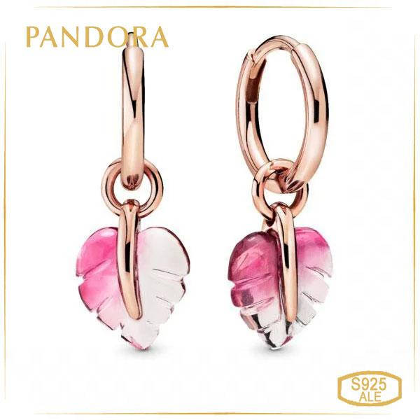 

Пандора Серьги-кольца «Розовые листья» Rose Pandora 288317PMU