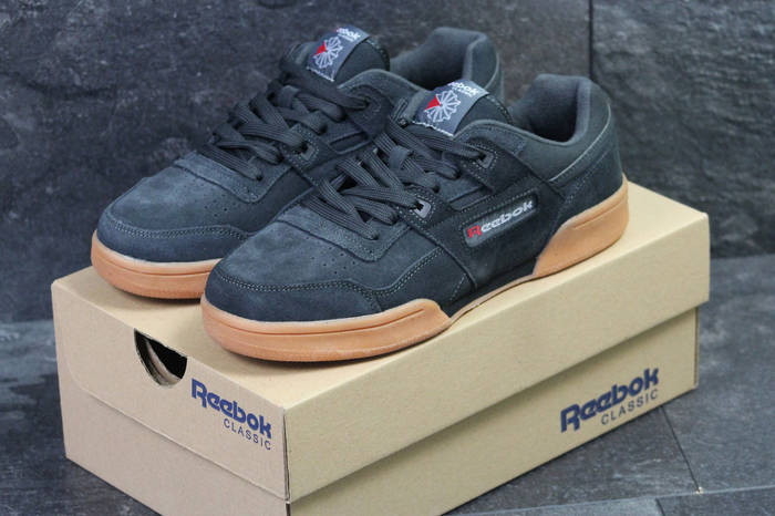 Кожаные мужские кроссовки Reebok Classic,замшевые,серые, цена 1580 грн ...
