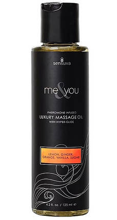 Масажна олія з феромонами Sensuva Me & You, 125 мл, фото 3