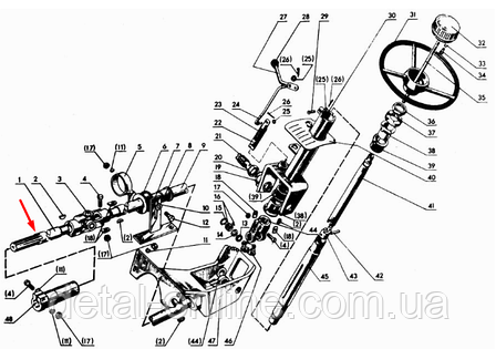 80-3401072 Вал кермового керування, фото 2