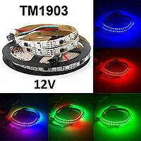 Адресна світлодіодна стрічка LEDTech 12v TM1903 60led/mip20 smart pixel strip