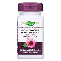 Эхинацея и витамин С, Echinacea & Vitamin C, Nature's Way, 922 мг на порцию, 100 веганских капсул