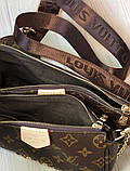 Жіноча шкіряна сумка Louis Vuitton Multi Pochette Луї Віттон різні ремені, фото 4
