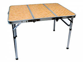 Стіл великий компактний туристичний для відпочинку на природі риболовлі пікніку складаною потрійною  60х80х22/55см.