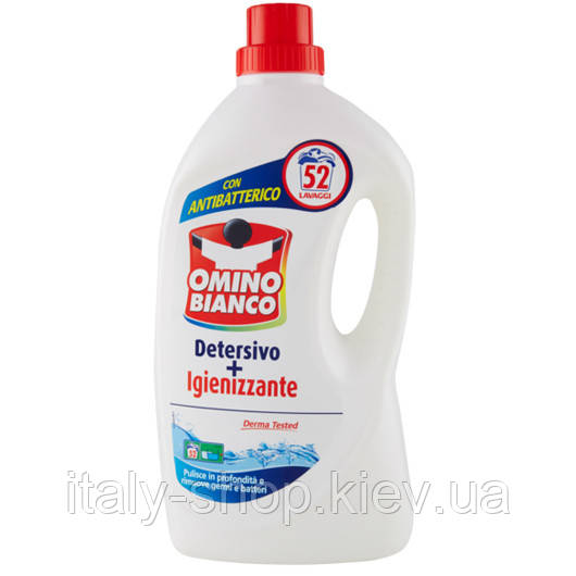 Omino Bianco Detersivo + Igienizzante Гель для прання антибактеріальний, 2600 мл, Італія
