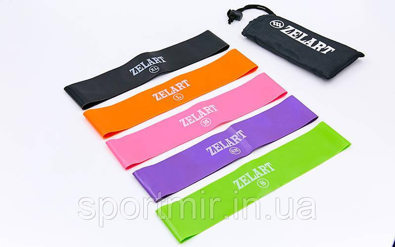 Стрічки опору набір 5 шт. LOOP BANDS ZELART FI-6886 (500x50 мм (товщ-0,35 мм, 0,5 мм, 0,7 мм, 1 мм, 1,2 мм)), фото 1