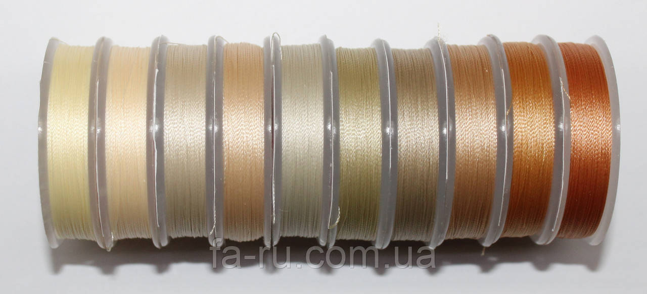 Нитка для бісеру TYTAN 100. Мікс бежевий з 10 кольорів, фото 1