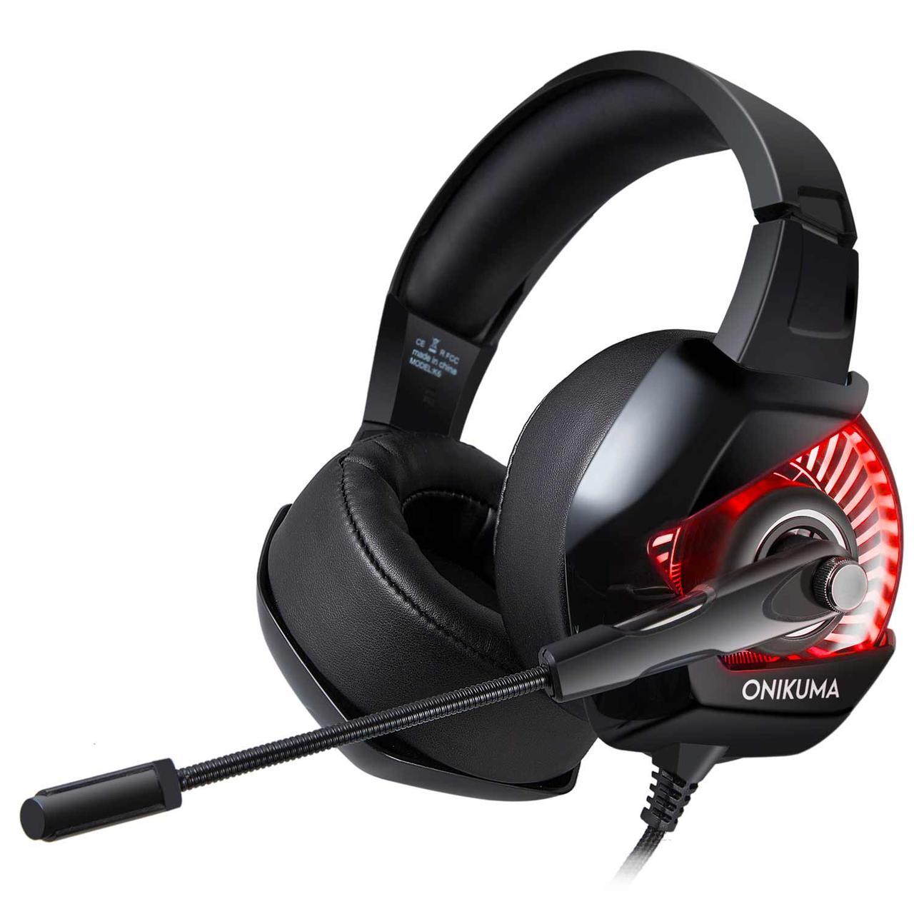 Навушники ігрові ONIKUMA Gaming LED K6, чорні, фото 1