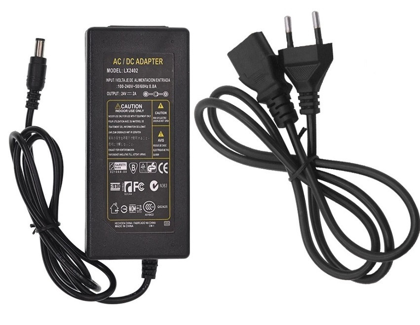 Блок живлення (адаптер) LEDTech 24v 2a 48 W, 24 в 2 а 48 вт у пластиковому корпусі