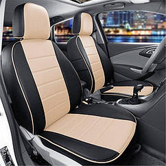 Чохли на сидіння Мерседес W201 (Mercedes W201) модельні MAX-N з екошкіри Чорно-бежевий