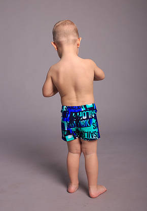 Оптом дитячі купальні шорти для хлопчиків (арт. 736) 28-36р. сині, фото 3