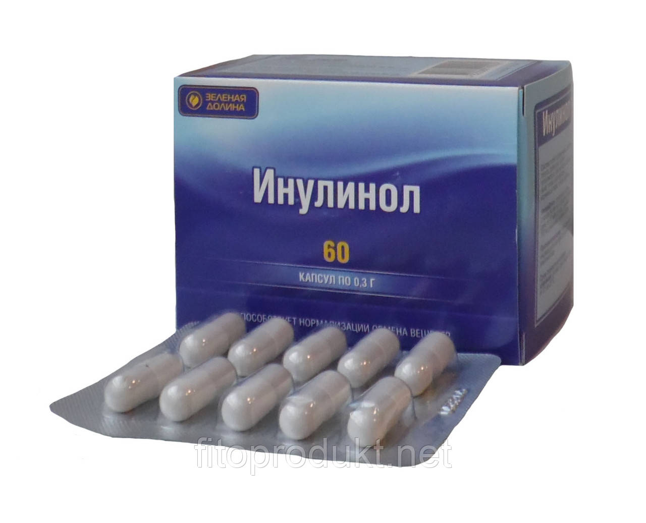 Інулінол для ендокринної системи профілактика діабету 60 капсул Зелена долина, фото 1