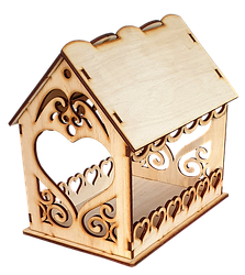 Годівниця No 4 будиночок із сердечками 22 х 16 х 20.5 см AS-4276, F-0233