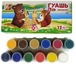 Гуаш набір Луч — Зоо Міні 12 кольорів 15 мл (блок-тара) 20С1356-08