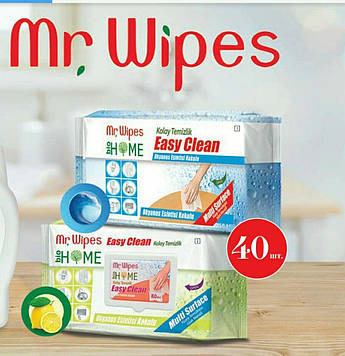 Вологі серветки для прибирання Mr.Wipes BioHome Farmasi ( морський бриз або лимон)