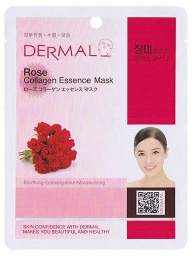 Тканевая маска для лица с коллагеном Dermal Роза, 23г