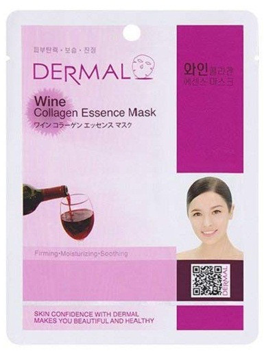 Тканевая маска для лица с коллагеном Dermal Вино, 23г