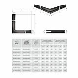 Вентиляційна решітка для каміна кутова права SAVEN Loft Angle 90х800х600 графітова, фото 3