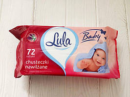 Дитячі вологі серветки з алантоином Lula 72шт.