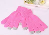 Сенсорные перчатки однотонные Розовый
