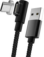 Магнитный кабель Micro USB 1m + передача данных USLION - Black