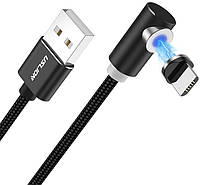 Магнитный кабель для зарядки Micro USB (Боковой 1m) USLION - Black