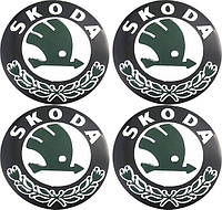 Наклейки на диски Skoda 56mm (4 шт) - Black