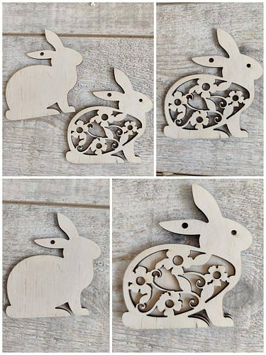 Купить Пасхальный кролик из фанеры для творчества h-12см, цена 46 грн ...