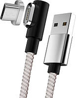 Магнитный кабель Micro USB 1m + передача данных USLION - Silver