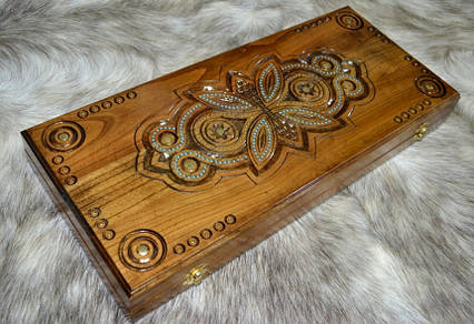 Нарди різні, інкрустація (дошка 55 х 50см.), фото 1
