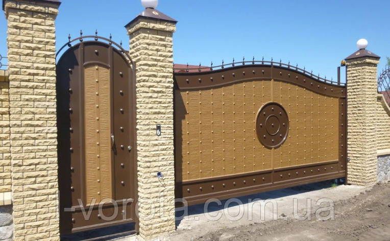 Консольні ковані ворота (ефект жатки), фото 1