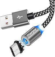 Магнитный кабель USB + магнитный переходник Type-C 2m Marjay - Gray