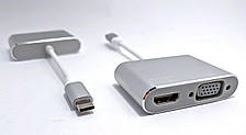 Конвертер USB Type C — to — VGA / HDMI Перехідник MacBook iMac MHL