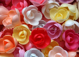 Вафельні квіти «Троянди великі мікс» — 50 шт.